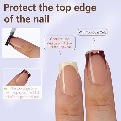 Misssix French Gel Press on Fake Nail Tips, Short Square, No Need to File, Pre-lasting for Nail Art DIY 16 Sizes Multicolor 160Pcs thumbnail 5
