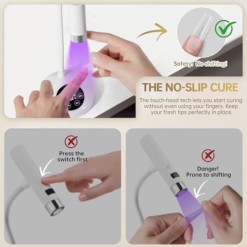AORAEM UV LED Nail Lamp, Rechargeable Gooseneck UV Lamp for Gel Nails 12W Quick Dry LED Nail Light Bueaty Dryer with 4 Timers & Auto Sensor, Professional Flash Cure Light for Gel Nails Home DIY White thumbnail 3