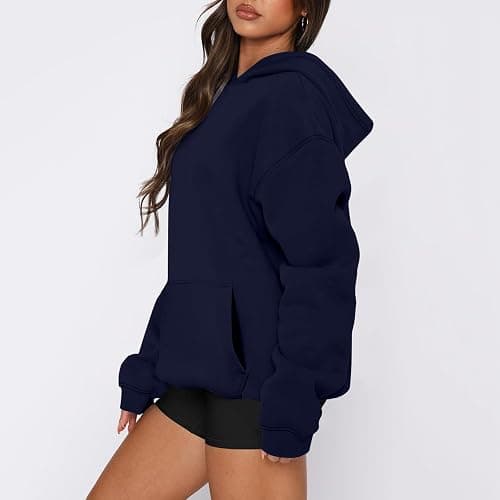 Oversized Hoodies for Women Pullover Fall Loose Comfort Fleece Hoodie Cozy Plain Hooded Sweatshirt Cute Sweat Shirts thumbnail 5