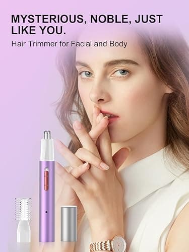 Ginity LED Display Ear and Nose Hair Trimmer Clipper for Men Women,Upgrade Rechargeable 2 in 1 Professional Painless Eyebrow & Facial Hair Trimmer with Powerful Motor and Dual-Edge Blades thumbnail 7