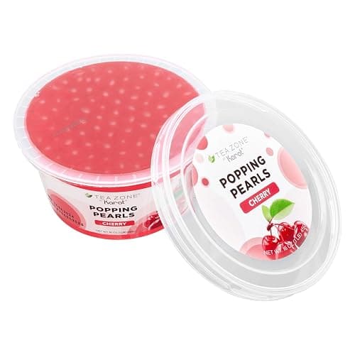 Tea Zone [1 Pound] Cherry Popping Pearls, Bursting Pearls for Teas, Shakes, Smoothies, Dessert Toppings - 1 Pound (Pack of 1) - Cherry thumbnail 5