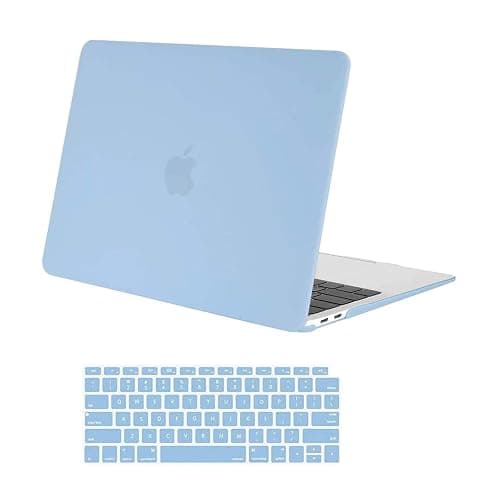 MOSISO Compatible with MacBook Air 13 inch Case 2022 2021 2020 2019 2018 Release A2337 M1 A2179 A1932 Touch ID, Plastic Hard Shell Cover&Keyboard Cover for MacBook Air 13.3 inch Case, Airy Blue - Image 1