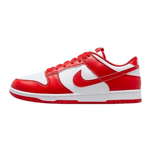 Nike Dunk Low Retro Men's Shoes (HF5441-104, White/White/University Red) - Image 1