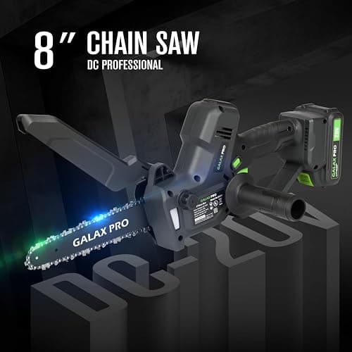 GALAX PRO 8 Inch Mini Chainsaw with Auto Oiler[2025 Upgraded]Handheld Cordless Electric Chain Saw with 2x2.0Amh Batteries for Outdoor Tree Branch Cutting,Home Improvement, Garden & Orchard Pruning thumbnail 3