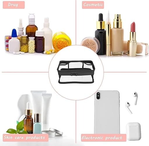 Black Makeup Bag Zipper Waterproof Portable Travel Storage Pouch 2 Pcs thumbnail 6