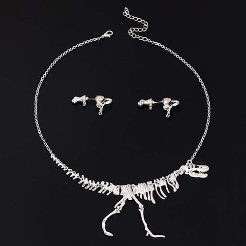 ZOLEAROPY Dinosaur Skeleton Vintage Collar Necklaces Statement Gothic Tyrannosaurus T-Rex Bone Choker Pendant Necklaces Bib Fashion Costume Jewelry thumbnail 7