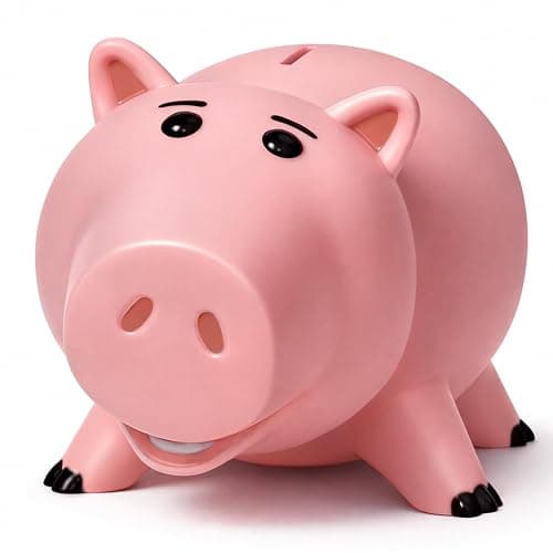 Hamm Piggy Bank Cute Pink Pig Money Box Plastic Saving Coin Box with Color Package Money Bank Great Gift Toy for Kid Children Girls Boys - Image 1