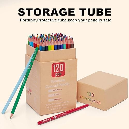 KALOUR Premium Colored Pencils,Set of 120 Colors,Artists Soft Core with Vibrant Color,Ideal for Drawing Sketching Shading,Coloring Pencils for Adults Beginners kids… - 120 thumbnail 7