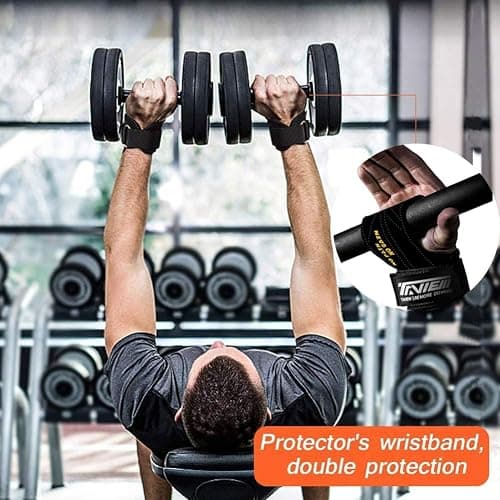 TAVIEW Premium Wrist Straps for Maximum Support – Deadlift Gloves and Alternative Grip Pads for Fitness, Gym, Strength Training such as thumbnail 5