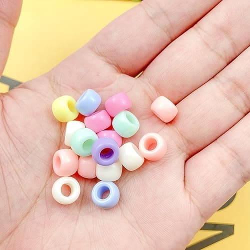 Mulutoo 600 Pcs Acrylic Craft Pony Beads Mix: Colorful Assorted Plastic Pastel Spacer Shape Beads, DIY Jewelry Craft Making thumbnail 4