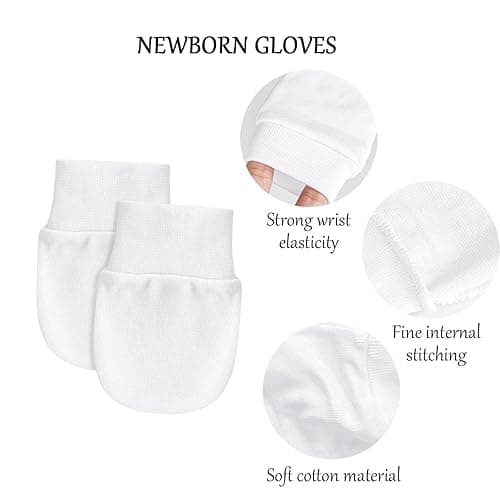 Baby Mittens No Scratch Mittens Infant Soft Gloves Mittens for 0-6 Months Boys Girls thumbnail 6