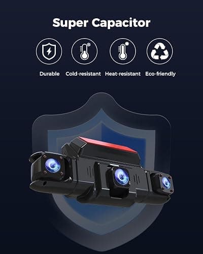 360 View 4 Channel Dash Cam Front and Rear Left Right Inside Camera for Cars, GPS and 5G Band WiFi, Night Vision, 160 Wide Angle, WDR, 24H Parking Mode, Supercapacitor, Included 128GB Card thumbnail 7