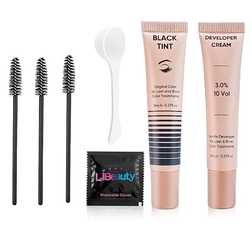 Libeauty Eyelash Tint Kit Instant Eyebrow Black Dye Hair Colour Kit Voluminous Tinting for Lash and Brow Perfect Partner for Lash Perm/Lift/Lamination Treatment - Image 1