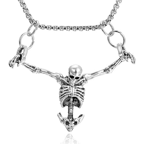 Skull Skeleton Necklace Gothic Jewelry for Men and Women, Gothic Necklace Accessories,Punk Rock Skull Pendent - Image 1