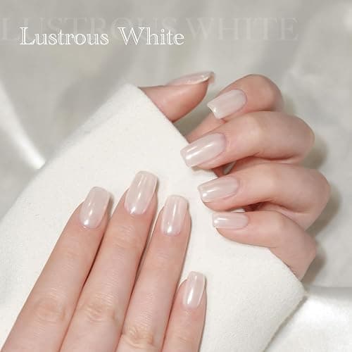 GAOY White Pearl Chrome Nail Powder, Mirror Effect Shimmer Glitter Pigment Mermaid Aurora Nail Art Decorations, Lustrous White thumbnail 5