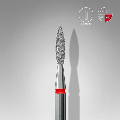 Staleks Pro Diamond Nail Drill Bit Flame Red Expert – 2.1mm Head Diameter, 8mm Working Part – Professional Nail Drill Bit – Diamond Coating – Precise Cuticle & Nail Care thumbnail 3