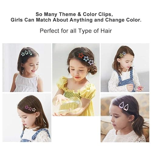 KUBOM 100 Pcs Star Hair Clips Non-slip Toddlers Colorful Cute Mixed Color Metal Hair Barrettes Hair Accessories for Women Girls thumbnail 4