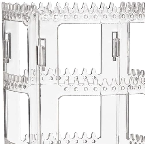 Sooyee 360 Rotating Earring Holder and Jewelry Organizer, 4 Tiers Jewelry Rack Display Classic Stand, 156 Holes and 160 Grooves for Necklaces Earrings Piercings, Clear thumbnail 4