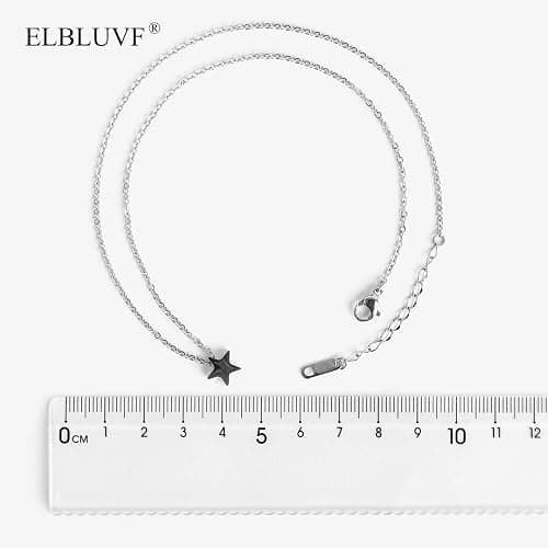 ELBLUVF Stainless Steel 18K Gold Rose Gold Plated Women Minimalist Crescent Moon and Star Dainty Pendant Necklace Choose Colors thumbnail 5
