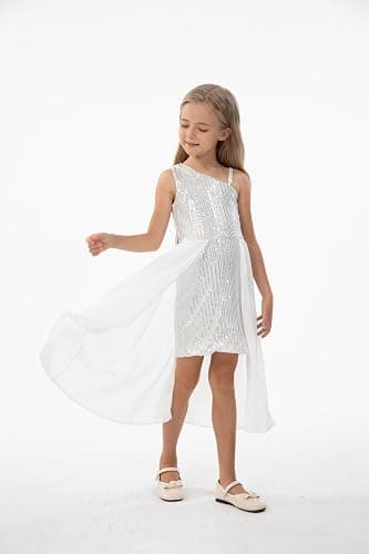 Cutey May Girls Sequin One Shoulder Birthday Party Prom Dress thumbnail 4
