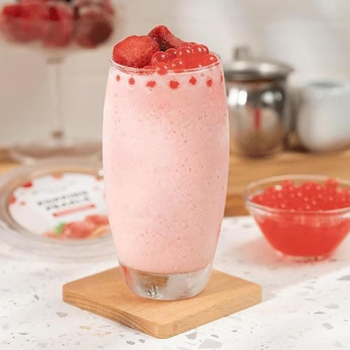 Tea Zone [1 Pound] Strawberry Popping Pearls, Bursting Pearls for Teas, Shakes, Smoothies, Dessert Toppings - 1 Pound (Pack of 1) - Strawberry thumbnail 5