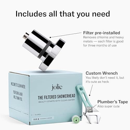 THE JOLIE FILTERED SHOWERHEAD with Shower Filter System- High Pressure Showerhead, Hair and Skincare Accessory to Improve Beauty and Personal Care Routine (New Modern Chrome- Retail Packaging) thumbnail 4