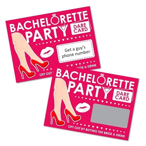 Bachelorette Dare Cards Game – 25 Hilarious Scratch-Off Challenges for Girls Night, Bridal Shower, Bride Tribe, Party Favors & Games – Fun Game for Bridesmaids & Bride-to-Be. Hot Pink. Made in USA - Image 1