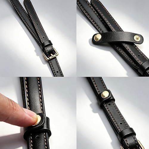 Jinrally 2Pcs Leather Bag Clips, Strap Buckles Anti-Slip Connectors, Brown | Light detachable adjuster holds wires, tool-free mount for travel office use thumbnail 3