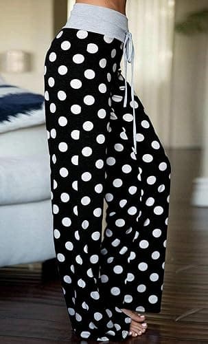 iniber Women's Comfy Pajama Pants Casual Lounge Pant Wide Leg Palazzo Stretch Drawstring Bottoms thumbnail 2
