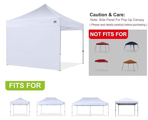 ABCCANOPY Instant Canopy SunWall 10x10 FT, 1 Pack Sidewall Only, No Frame or Top, Orange thumbnail 3