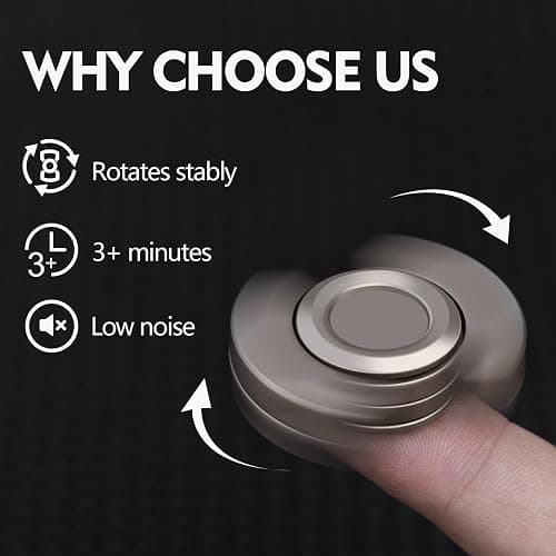 3-in-1 Fidget Toys Adults: Spinner, Slider, Clicker – Magnetic Stainless Steel Bearings for Super-Stable Rotation – Stress Relief, Enhanced Focus, and Habit Breaking, Christmas Party Favor Kid, Silver thumbnail 6