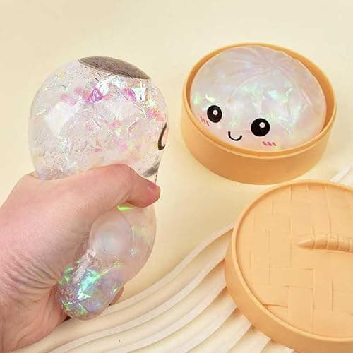 1/4Pcs Colorful Dumpling Stress Balls Fidget Toys - Stress Relief, Slow Rising, Simulated Steamed Bun Sensory Toy for Office Home Relaxation, Soft Ball Bun Squeeze Fidget Toy Multicolor thumbnail 2