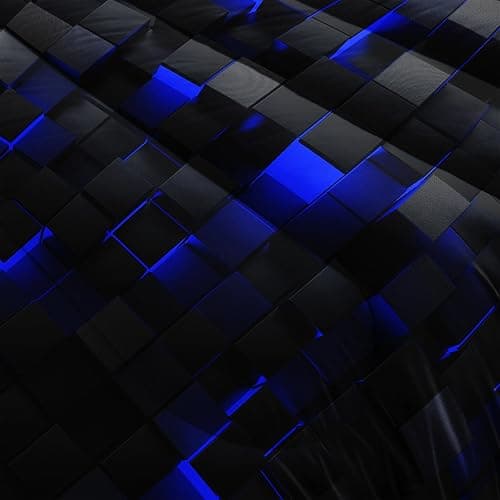 Nttopship Geometric Blue Black Comforter Set,Light Honeycomb 3 Piece Bedding Set Twin Size for Teen Boys,Modern Quilt Set Geometry Decor,Microfiber Lightweight 1 Comforter 2 Pillowcases All Season - Blue - Twin thumbnail 6