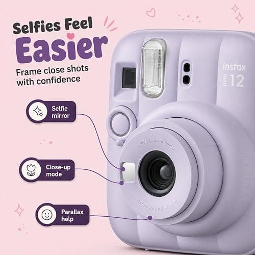 Fujifilm Instax Mini 13 Instant Camera Dreamy Purple + MiniMate Accessory Bundle with Custom Case + Fuji Instax Film Value Pack (40 Sheets) & Photo Album thumbnail 3