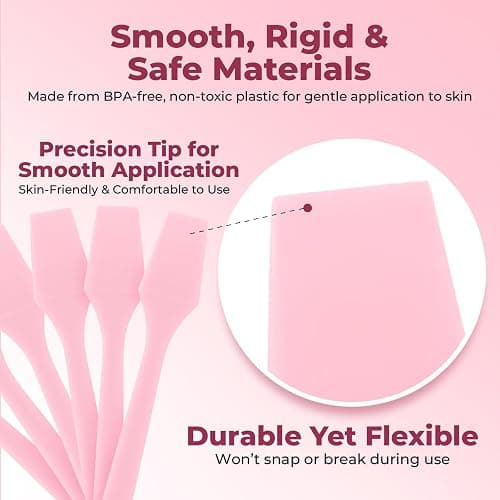 Kopperko Cosmetic Spatulas (2.5”, 100 Pack) - Small Plastic Spatula for Cosmetics, Creams & Crafts | Essential Esthetician Supplies | Makeup Spatula or Multipurpose Mini Applicator for Skincare | Pink thumbnail 4