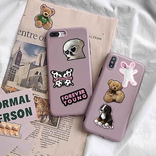 Stickers Aesthetic Waterproof Laptop Stickers Decals for Water Bottle Vintage Scrapbook Stickers for Journals Supplies Journal Planners (Pink-Black 2) - pink-black 2 thumbnail 6