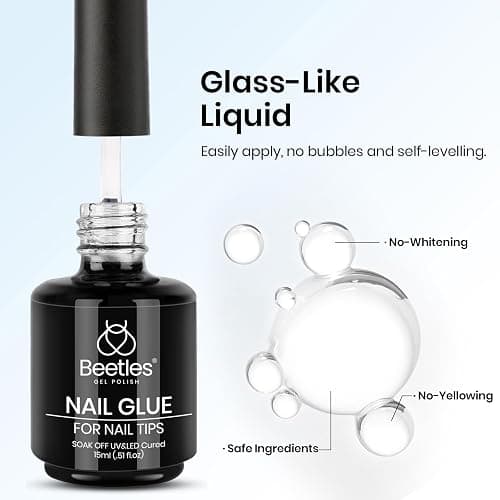 beetles Gel Polish 9 In 1 Gel Nail Glue for Clear Acrylic Nail Tips 2 Pcs 15ml Long Lasting Nail Gel Kit for False Nails Tips, Base Blooming Nail Gel, Christmas Nail Art, U V Light Required thumbnail 6
