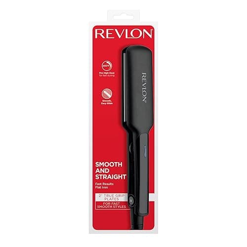 REVLON Ceramic Coated 2" Flat Iron - Fast Heating Hair Straightener for Quick and Smooth Results, Plus Travel Friendly (Black) thumbnail 6