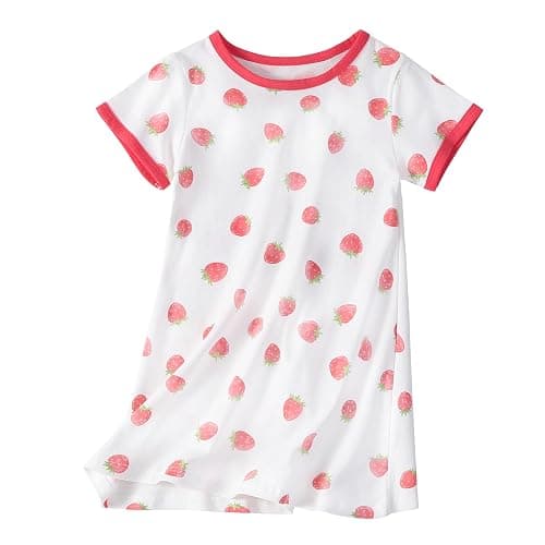 Ukyzddio Girls Cotton Nightgowns Short Sleeve Sleep Shirt Princess Nightdress - Image 1