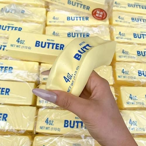 Squish Toys, Slow Rebound Cute Butter Squeeze Stress Balls, 5.7x1.6 inch Stress Relief Sensory Toys for Adults Gifts (2pcs) thumbnail 2