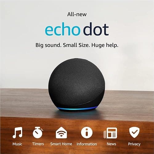Amazon Echo Dot, Vibrant sounding Alexa speaker, Great for bedrooms, dining rooms and offices, Charcoal thumbnail 11