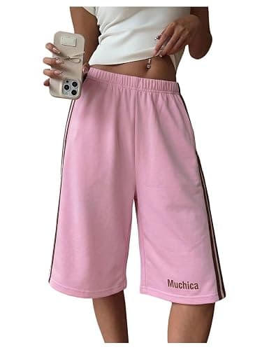 SHENHE Women's Wide Leg Sweat Shorts Drawstring Casual Lounge Sports Knee Length Bermuda Shorts - Image 1