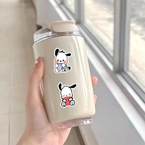 50Pcs Cartoon Cute Pochacco PET Transparent Stickers Pack Decal for Water Bottles Cup Laptop Phone Guitar Car Bike,Kid/Teen Gift JKT - B thumbnail 9