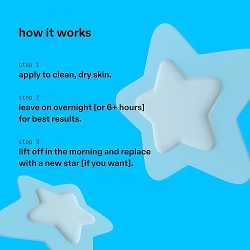 Starface Gift Set, Clear + Blue Patch (64 ct) + Vanilla Star Balm | Hydrocolloid • Dermatologist Tested • Covers & Protects Visible Spots • Absorbs Gunk • Hydrating • Shea Butter thumbnail 6