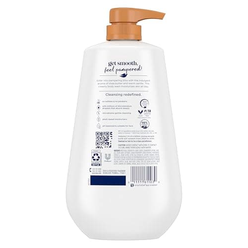 Dove Body Wash with Pump Pamper Shea Butter & Vanilla for 24hr Lotion-Soft Skin Moisturizing Skin Cleanser with No Sulfates No Parabens 30.6 oz thumbnail 2