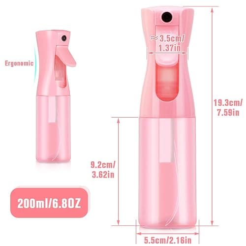 Spray bottles, Spray Water Bottle Fine Mist Refillable, Continuous Spray Bottle for Hair, Skin Care, Planting, Showering Pets, Travel, Cleaning & Home (Pink) thumbnail 2