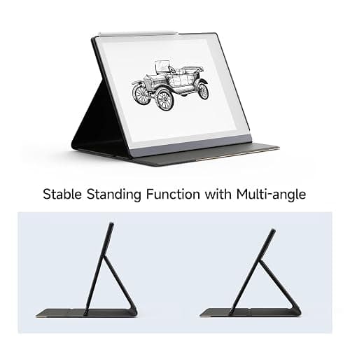 Ayotu Case for Remarkable 2 Paper Tablet 10.3" 2020 Released, Fabric Folio Cover with Pen Pocket, Stable Stand Design, Black & Light Cork (Exclusive Templates Provided) thumbnail 3