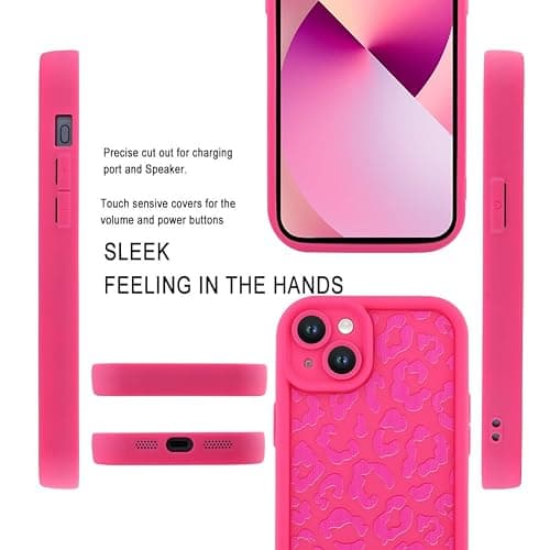 MOWIME Compatible with iPhone 13 Case, Cheetah Print Shockproof Soft TPU Protective Cover for Women Girls, Slim Anti Scratch Leopard Case for iPhone 13 6.1 Inch, Hot Pink thumbnail 4