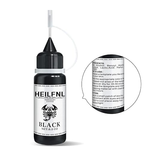 HEILFNL Temporary Tattoo Kit 12 Colors Temporary Tattoo Ink,111 Pcs Stencils Kit for Body Paint Fake Tattoos,DIY Art Painting Party for Women Man thumbnail 7