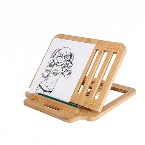 XIKEMADI Bamboo Foldable Laptop Stand Holder, 6-Level Adjustable Ergonomic Notebook Riser with Heat Dissipation for 10-17 Inch Laptops, MacBook, Tablet (Natural Bamboo) thumbnail 9